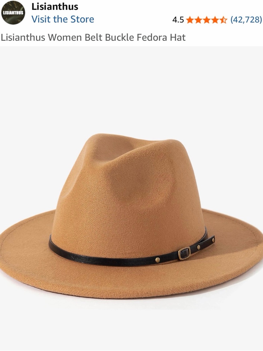Women’s Tan Fedora Hat with Black Band